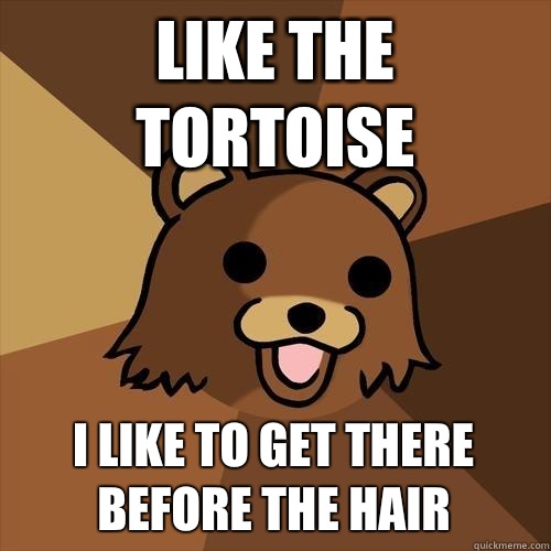 Like The Tortoise I like to get there before the hair - Like The Tortoise I like to get there before the hair  Pedobear