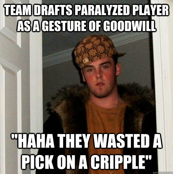 team drafts paralyzed player as a gesture of goodwill 