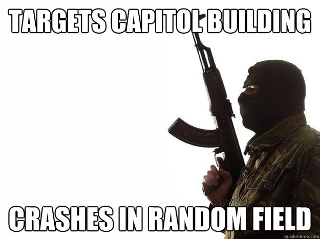 targets capitol building crashes in random field  