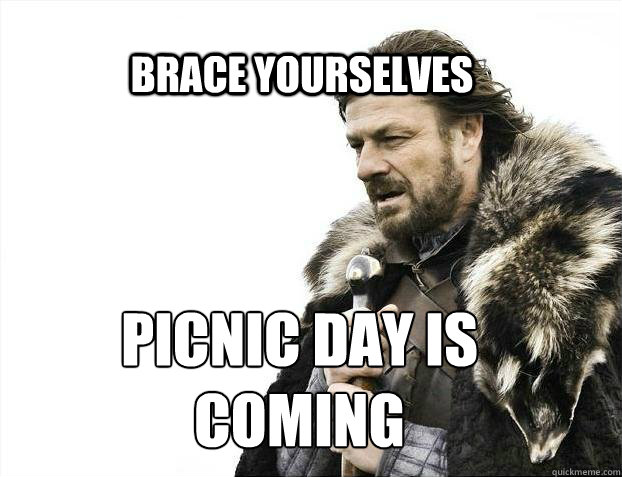 BRACE YOURSELves Picnic day is 
coming - BRACE YOURSELves Picnic day is 
coming  BRACE YOURSELF SOLO QUEUE