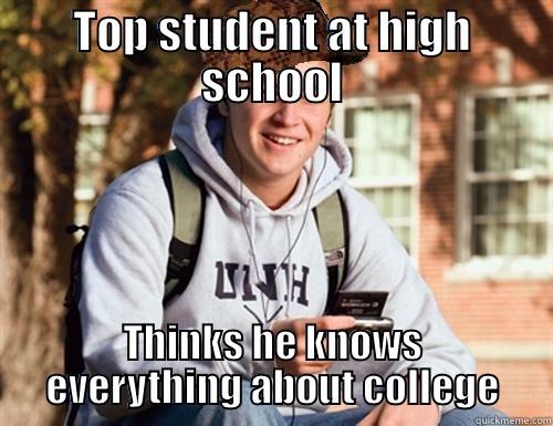 TOP STUDENT AT HIGH SCHOOL THINKS HE KNOWS EVERYTHING ABOUT COLLEGE College Freshman