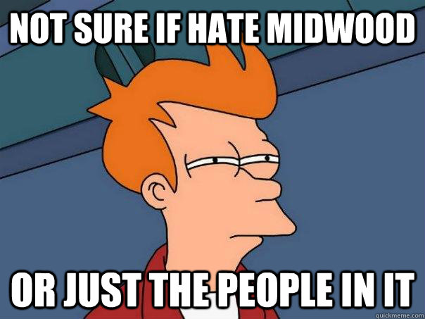 Not sure if hate midwood or just the people in it  Futurama Fry