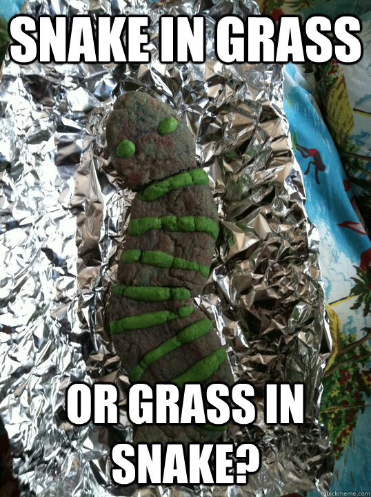 Snake in Grass Or Grass in Snake?  Unsuspected Weed Cookie