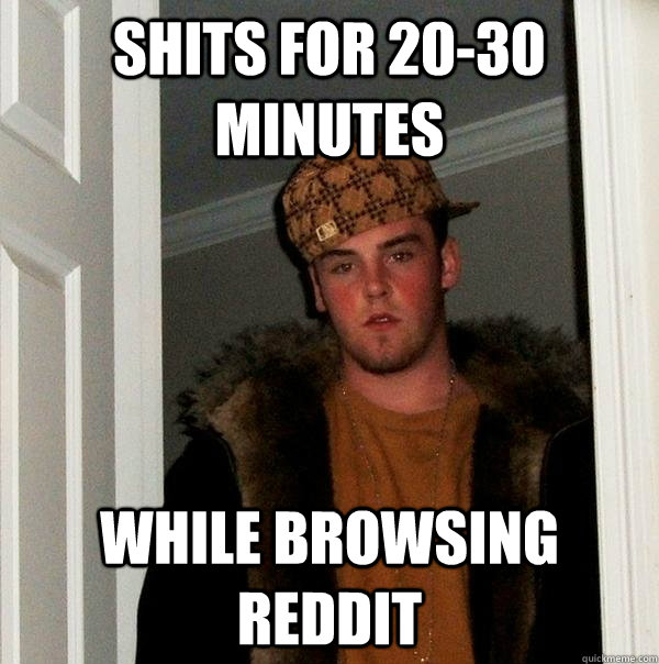 shits for 20-30 minutes while browsing reddit  Scumbag Steve