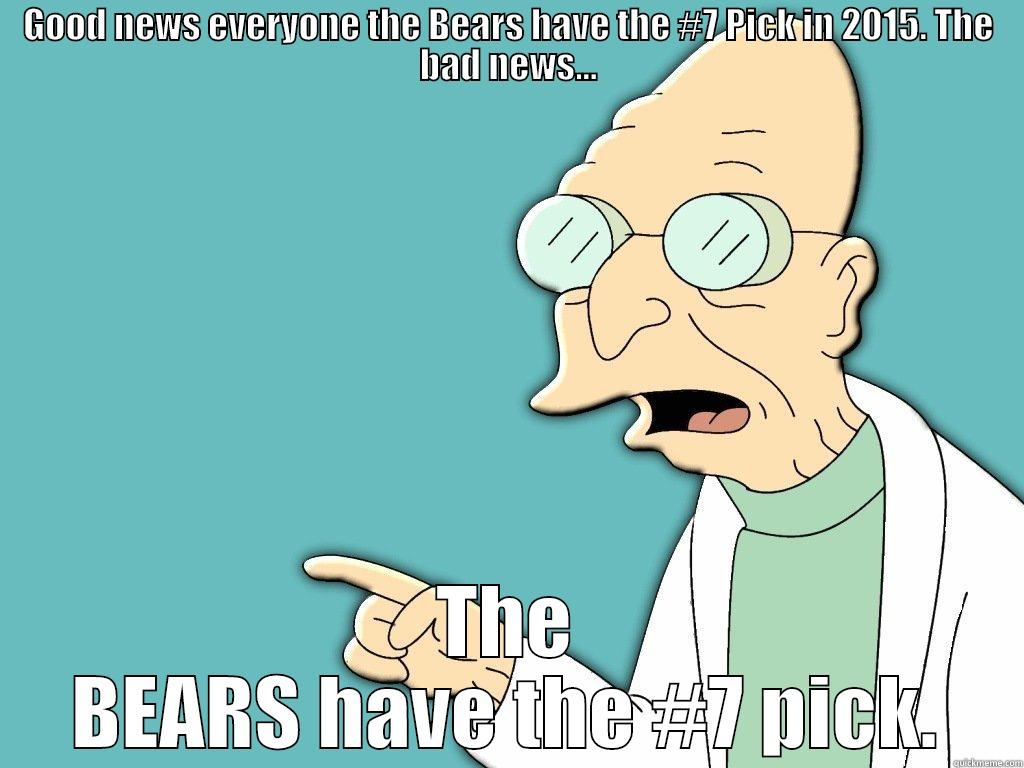 Good News? - GOOD NEWS EVERYONE THE BEARS HAVE THE #7 PICK IN 2015. THE BAD NEWS... THE BEARS HAVE THE #7 PICK. Misc