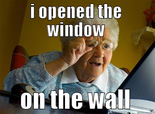 I OPENED THE WINDOW ON THE WALL Grandma finds the Internet