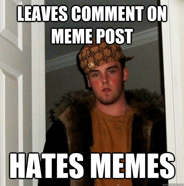 leaves comment on meme post hates memes - leaves comment on meme post hates memes  Scumbag Steve