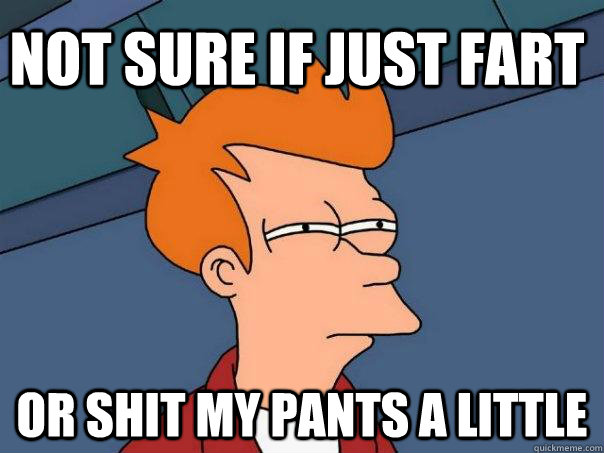 not sure if just fart or shit my pants a little - not sure if just fart or shit my pants a little  Futurama Fry