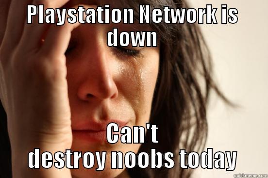 PLAYSTATION NETWORK IS DOWN CAN'T DESTROY NOOBS TODAY First World Problems