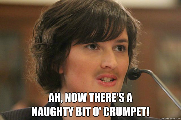  Ah, now there's a 
naughty bit o' crumpet!  Slut Sandra Fluke