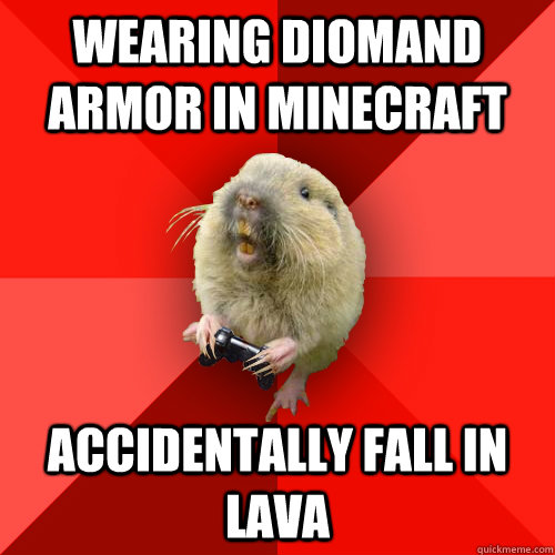 Wearing diomand armor in minecraft accidentally fall in lava  Gaming Gopher