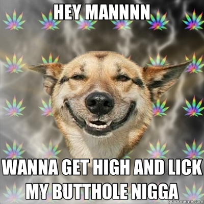 HEY MANNNN WANNA GET HIGH AND LICK MY BUTTHOLE NIGGA  Stoner Dog