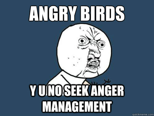 angry birds
 y u no seek anger management  Y U No