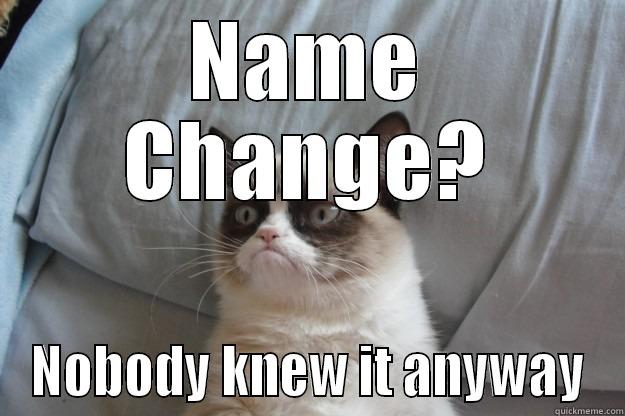 NAME CHANGE? NOBODY KNEW IT ANYWAY Grumpy Cat