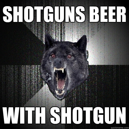 Shotguns beer With shotgun  Insanity Wolf