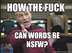 How the fuck Can words be NSFW?  Annoyed Picard