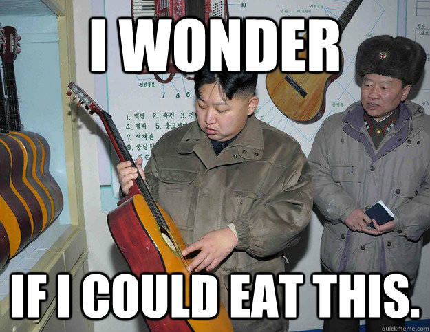 I wonder  if i could eat this.  Hungry Kim Jong Un