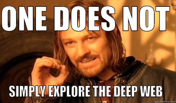 ONE DOES NOT  SIMPLY EXPLORE THE DEEP WEB  One Does Not Simply