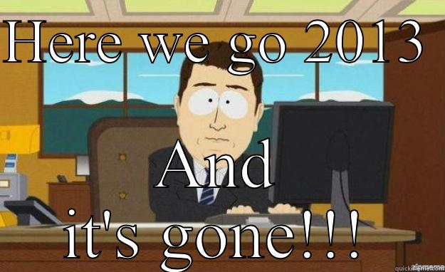 HERE WE GO 2013  AND IT'S GONE!!! aaaand its gone