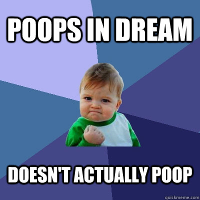 poops in dream doesn't actually poop  Success Kid