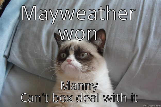 MAYWEATHER WON MANNY CAN'T BOX DEAL WITH IT Grumpy Cat