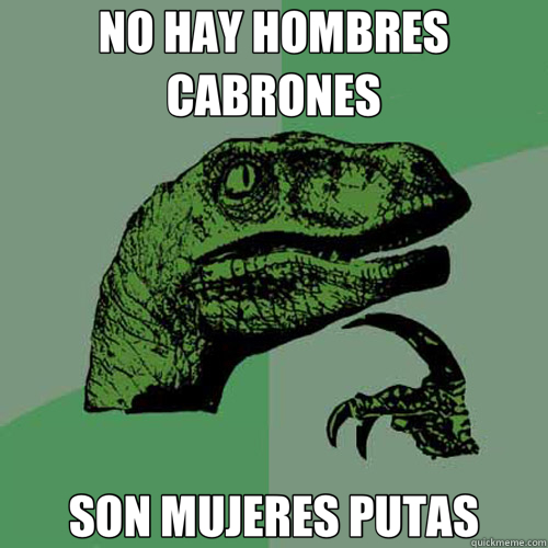 NO HAY HOMBRES CABRONES SON MUJERES PUTAS  Philosoraptor