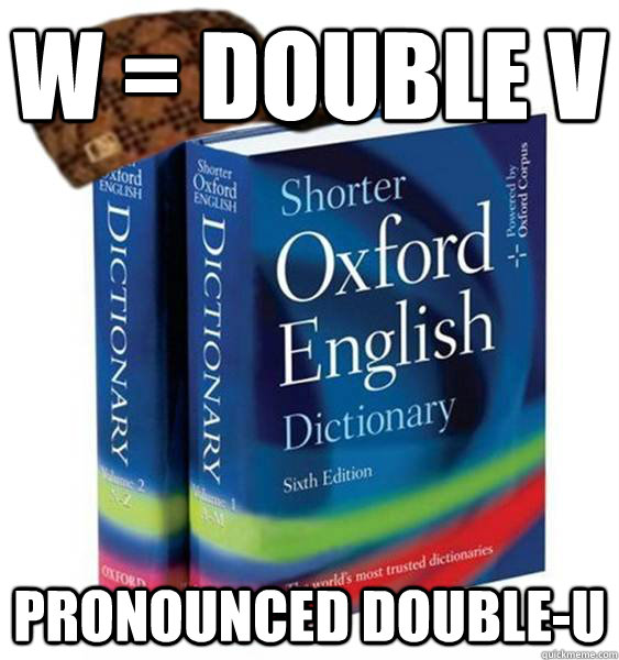 W = Double V Pronounced Double-U - W = Double V Pronounced Double-U  Misc