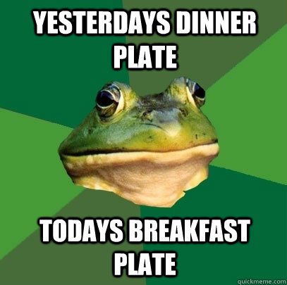 Yesterdays dinner plate Todays breakfast plate - Yesterdays dinner plate Todays breakfast plate  Foul Bachelor Frog