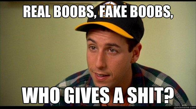 Real boobs, fake boobs, Who gives a shit?  