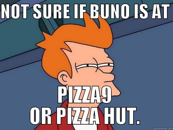 NOT SURE IF BUNO IS AT  PIZZA9 OR PIZZA HUT. Futurama Fry