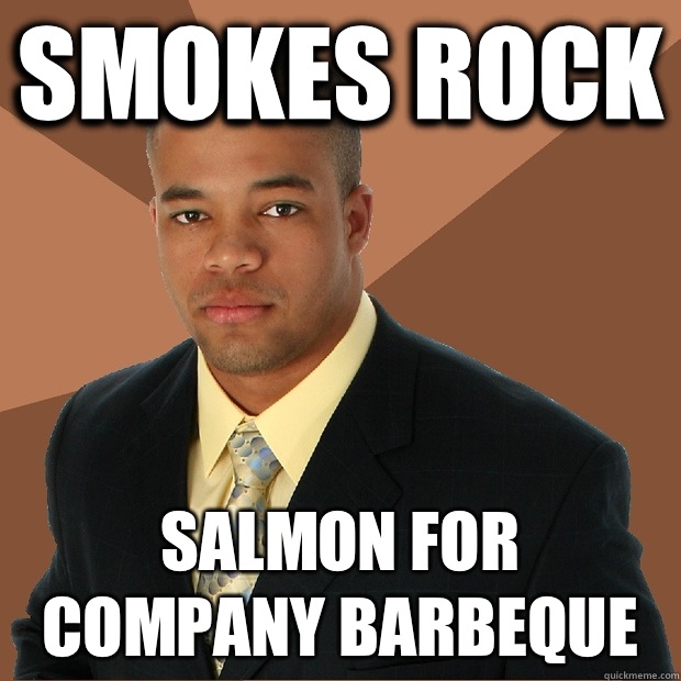 Smokes rock Salmon For company barbeque  - Smokes rock Salmon For company barbeque   Successful Black Man