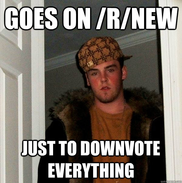 Goes on /r/new Just to downvote everything - Goes on /r/new Just to downvote everything  Scumbag Steve