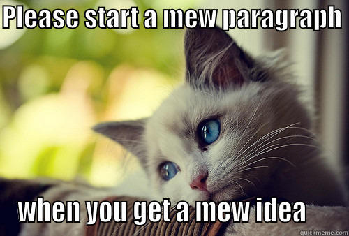 PLEASE START A MEW PARAGRAPH  WHEN YOU GET A MEW IDEA     First World Problems Cat