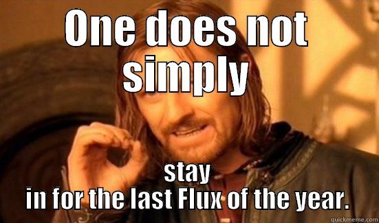 ONE DOES NOT SIMPLY STAY IN FOR THE LAST FLUX OF THE YEAR. Boromir