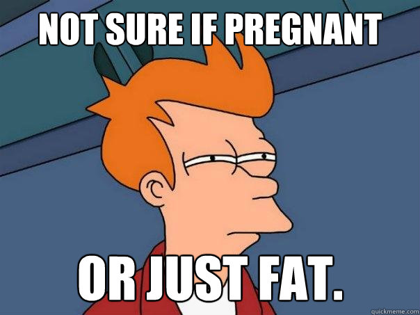 not sure if pregnant or just fat. - not sure if pregnant or just fat.  Futurama Fry