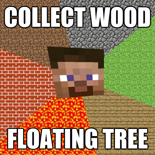 COLLECT WOOD FLOATING TREE  Minecraft