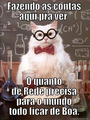 FAZENDO AS CONTAS AQUI PRA VER  O QUANTO DE REDE PRECISA PARA O MUNDO TODO FICAR DE BOA. Chemistry Cat