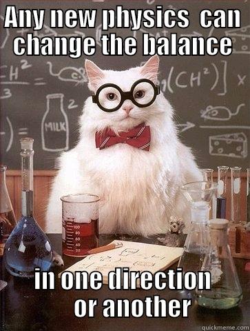 ANY NEW PHYSICS  CAN CHANGE THE BALANCE IN ONE DIRECTION     OR ANOTHER Chemistry Cat