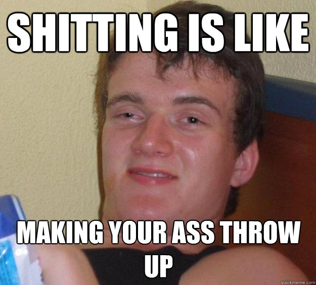 shitting is like making your ass throw up - shitting is like making your ass throw up  10 Guy