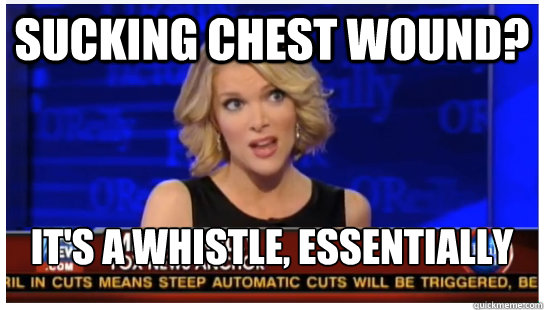 Sucking chest wound? It's a whistle, essentially  Megyn Kelly