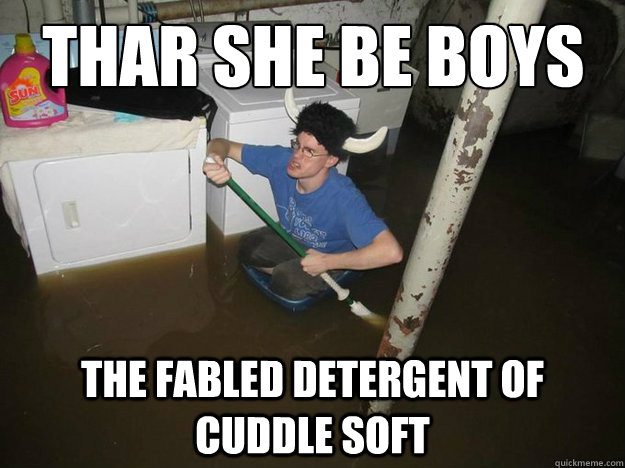 Thar she be boys The fabled detergent of cuddle soft  Do the laundry they said