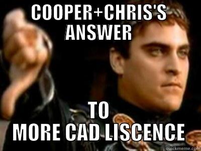 COOPER+CHRIS'S ANSWER TO MORE CAD LISCENCE Downvoting Roman