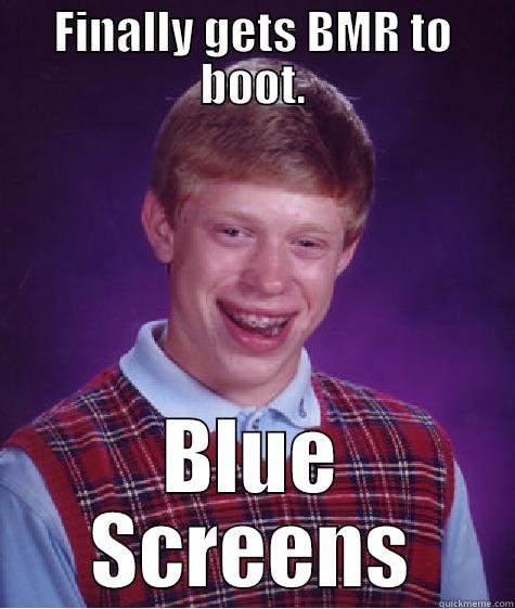 FINALLY GETS BMR TO BOOT. BLUE SCREENS Bad Luck Brian