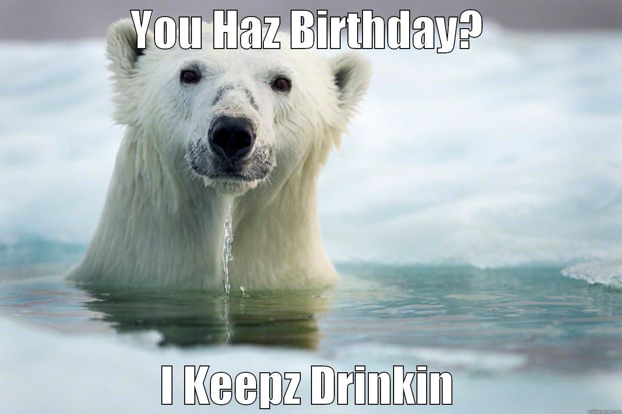 Elly Bday Bear - YOU HAZ BIRTHDAY? I KEEPZ DRINKIN Misc