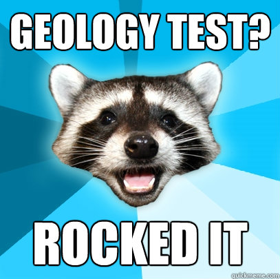 GEOLOGY TEST? ROCKED IT  Lame Pun Coon