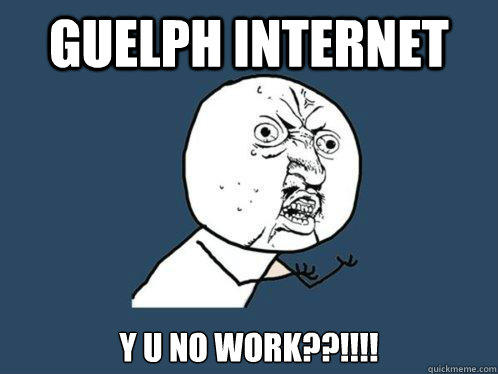 Guelph internet y u no work??!!!!  Y U No