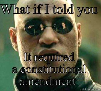 WHAT IF I TOLD YOU  IT REQUIRED A CONSTITUTIONAL AMENDMENT  Matrix Morpheus