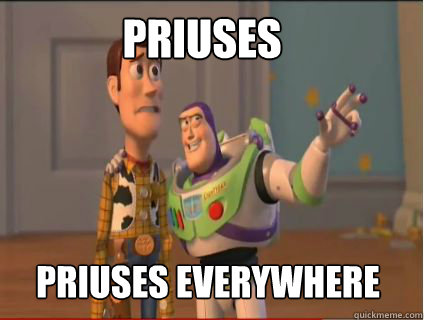 Priuses priuses everywhere  woody and buzz