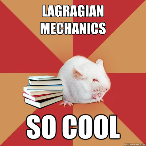 Lagragian 
mechanics so cool  Science Major Mouse