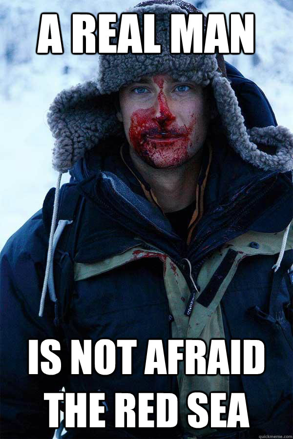 A real man is not afraid the red sea - A real man is not afraid the red sea  Bear Grylls